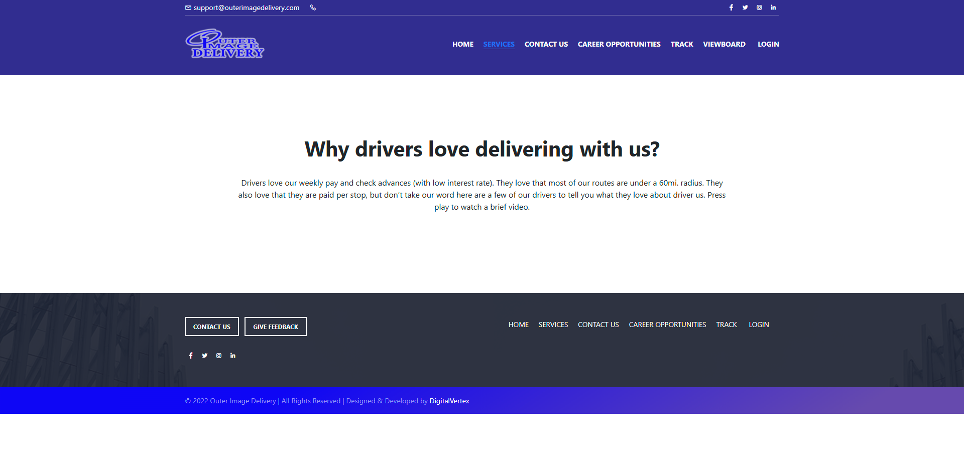 Legacy Services Page Screenshot